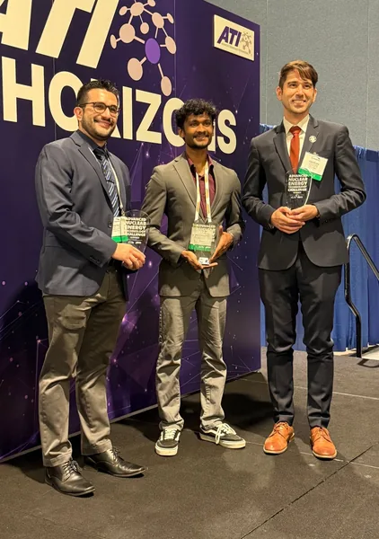 The three Advanced Nuclear Energy Technology Challenge winners with their awards at the ATI Horizons summit