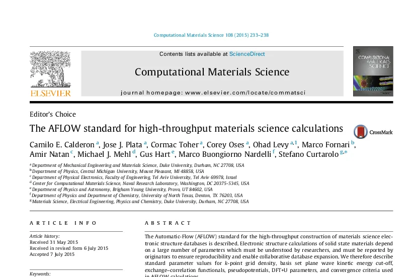 Graphical abstract for The AFLOW Standard for High-Throughput Materials Science Calculations
